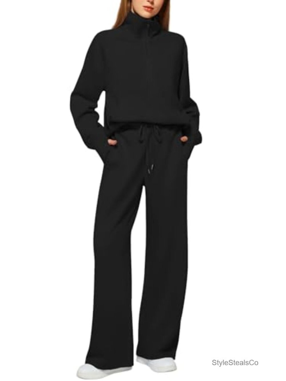 Women's Half Zip Sweatsuit Lounge Matching Set 2 Piece